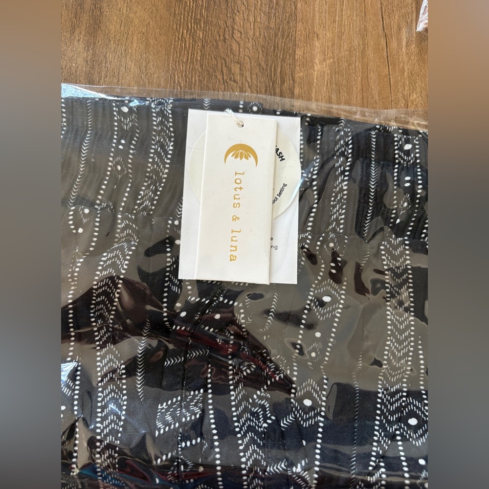 NWT Lotus and Luna Flowy Boho Wide Leg Drawstring Pants, Large - Akha Tribal - Picture 8 of 11